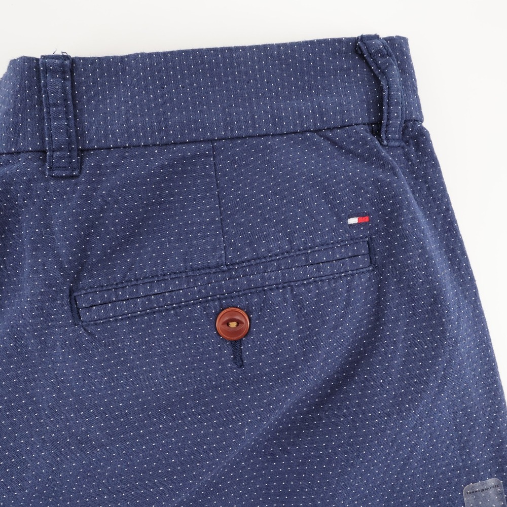 NEW Tommy Hilfiger Classic Fit Micro Dot Chino Shorts Blue Mens 33